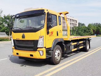 國六重汽豪沃G5平闆一拖二清障車