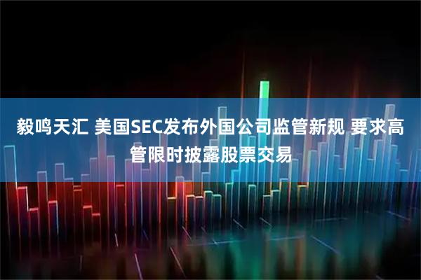 毅鸣天汇 美国SEC发布外国公司监管新规 要求高管限时披露股票交易